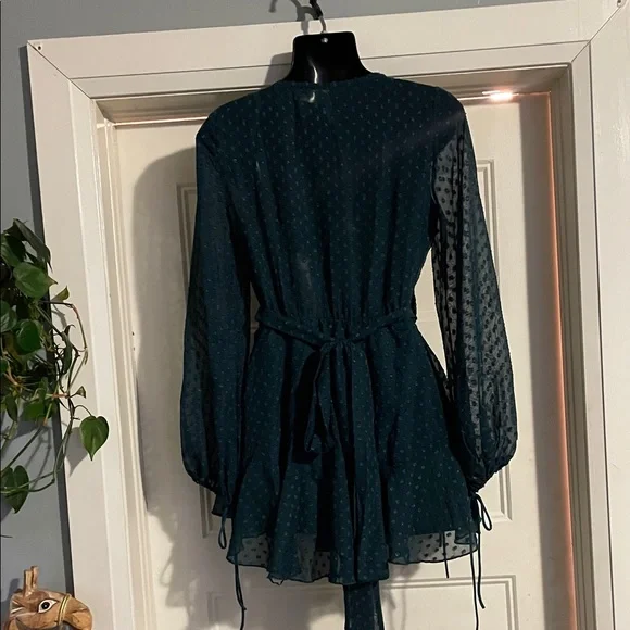 Lucy in the Sky Dark Teal Long Sleeve Dress - Picture 6 of 10